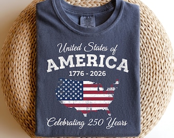 America's Semiquincentennial Shirt, USA 250th Anniversary T-Shirt, Patriotic Graphic Tee, Vintage Style 4th of July T-Shirt