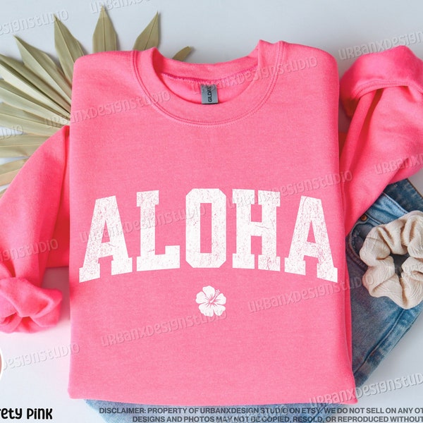 Aloha Sweatshirt, Hawaii Sweatshirt, Aloha Crewneck, Hawaii Crewneck, Hibiscus Sweatshirt, Beachy Sweatshirt, Vacation Sweatshirt