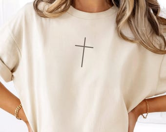 Chemise chrétienne simple croix : t-shirt confessionnel