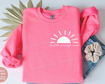 Hello Sunshine Sweatshirt, Beachy Sweatshirt,Beachy Hoodie,Beach Sweatshirt,Beach Hoodie,Summer Sweatshirt,Summer Hoodie,Vacation Sweatshirt