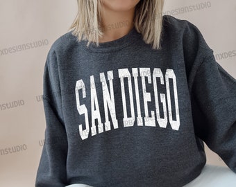 San Diego Sweatshirt: Varsity Style Crewneck, California Shirt for Men and Women