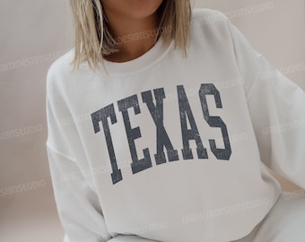 Texas Sweatshirt: Varsity Style Crewneck, Texas Shirt for Men and Women