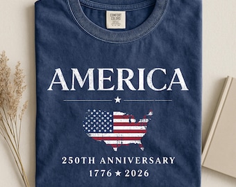 USA 250th Anniversary Shirt, Patriotic Graphic Tee, Vintage Style American Flag T-Shirt, 4th of July T-Shirt