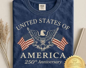 USA 250th Anniversary Shirt, Patriotic Graphic Tee, Vintage Style American Flag T-Shirt, 4th of July T-Shirt