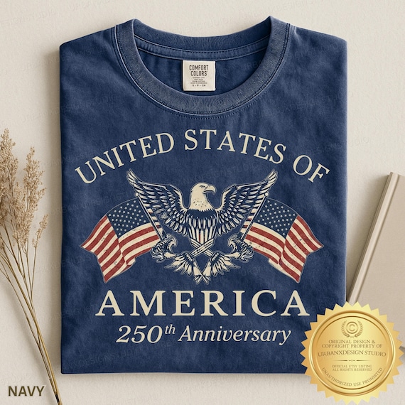 USA 250th Anniversary Shirt, Patriotic Graphic Tee, Vintage Style American Flag T-Shirt, 4th of July T-Shirt