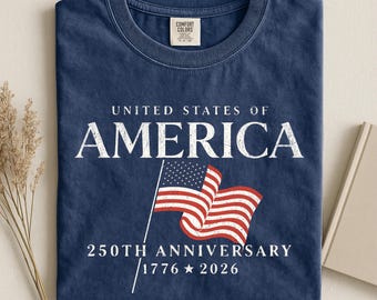 USA 250th Anniversary Shirt, Patriotic Graphic Tee, Vintage Style American Flag T-Shirt, 4th of July T-Shirt