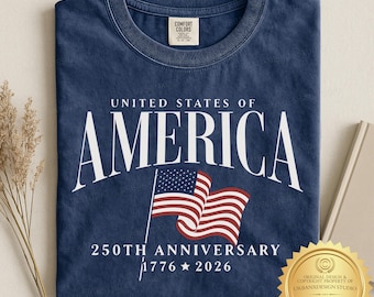 America's Semiquincentennial Shirt, USA 250th Anniversary T-Shirt, Patriotic Graphic Tee, Vintage Style 4th of July T-Shirt