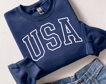 Retro USA Sweatshirt: Patriotic Graphic Crewneck, USA 250th Anniversary Shirt, 4th of July Pullover