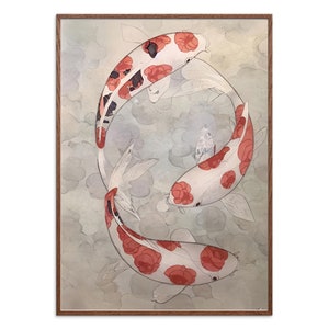 Ukiyo-e Koi Fish Print | Japanese Art | Koi Pond Wall Art