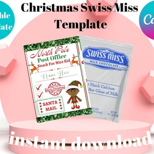 Cocoa Packet Cover, Hot Chocolate Packet Printable, Northpole Cocoa Packet, Laurie Furnell, Christmas Party Favor, Christmas Party Favor
