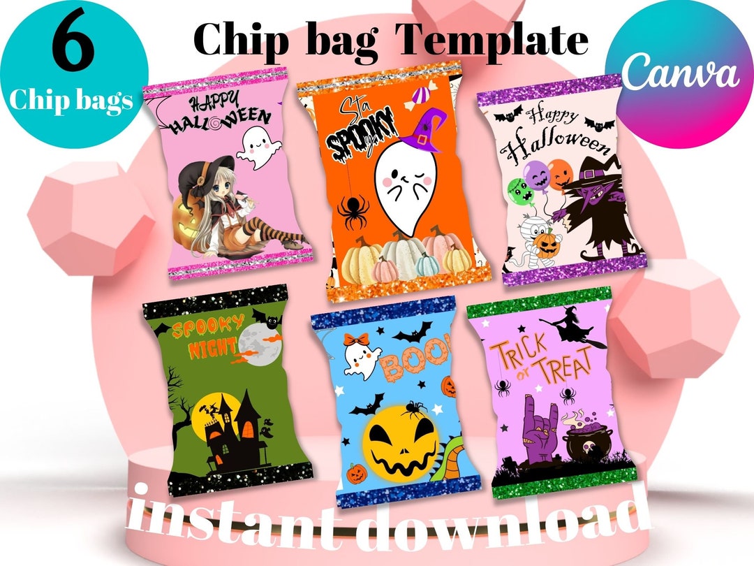 Halloween Candy Bags Bundle, Instant Download, Chip Bag Wrappers