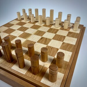 Handmade Wood Chess & Checkers Set