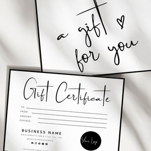 Editable Gift Certificate Template, Printable Gift Voucher, Editable Gift Certificate, Printable Gift Card, Small Business Supplies