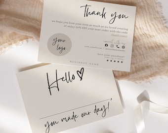 Made our day Editable Business Thank You Card, Small Business Thank You Card Template, Printable Thank You Card, Thanks Your Purchasease