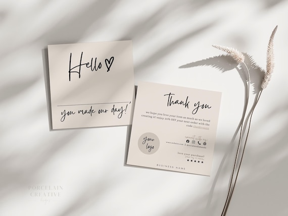 Made our day Editable Business Thank You Card, Small Business Thank You Card Template, Square Printable Card, Thanks Your Purchasease