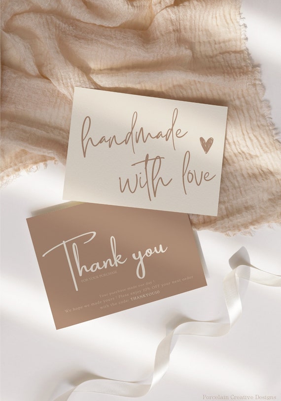 Minimalist Editable Business Thank You Card Thanks For Your Purchase Card, Small Business Thank You Card Template,  Printable Thank You Card