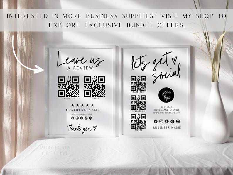 Review Lessons Sign Review QR Code Sign Template, Small Business Review Sign Template ...