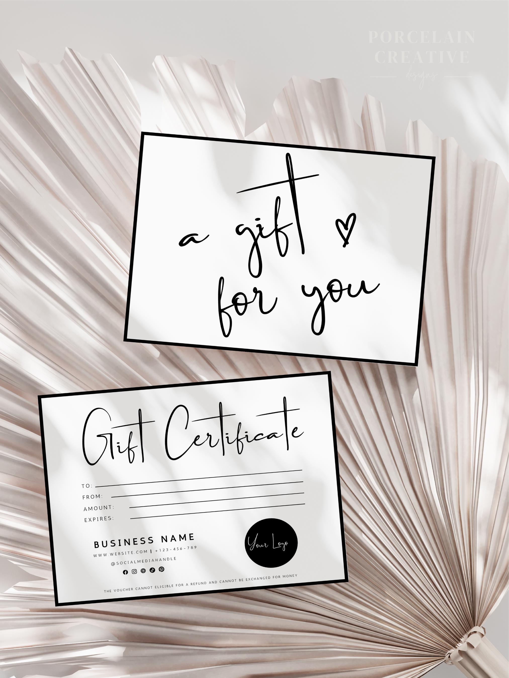 Editable Gift Certificate Template, Printable Gift Voucher, Editable ...