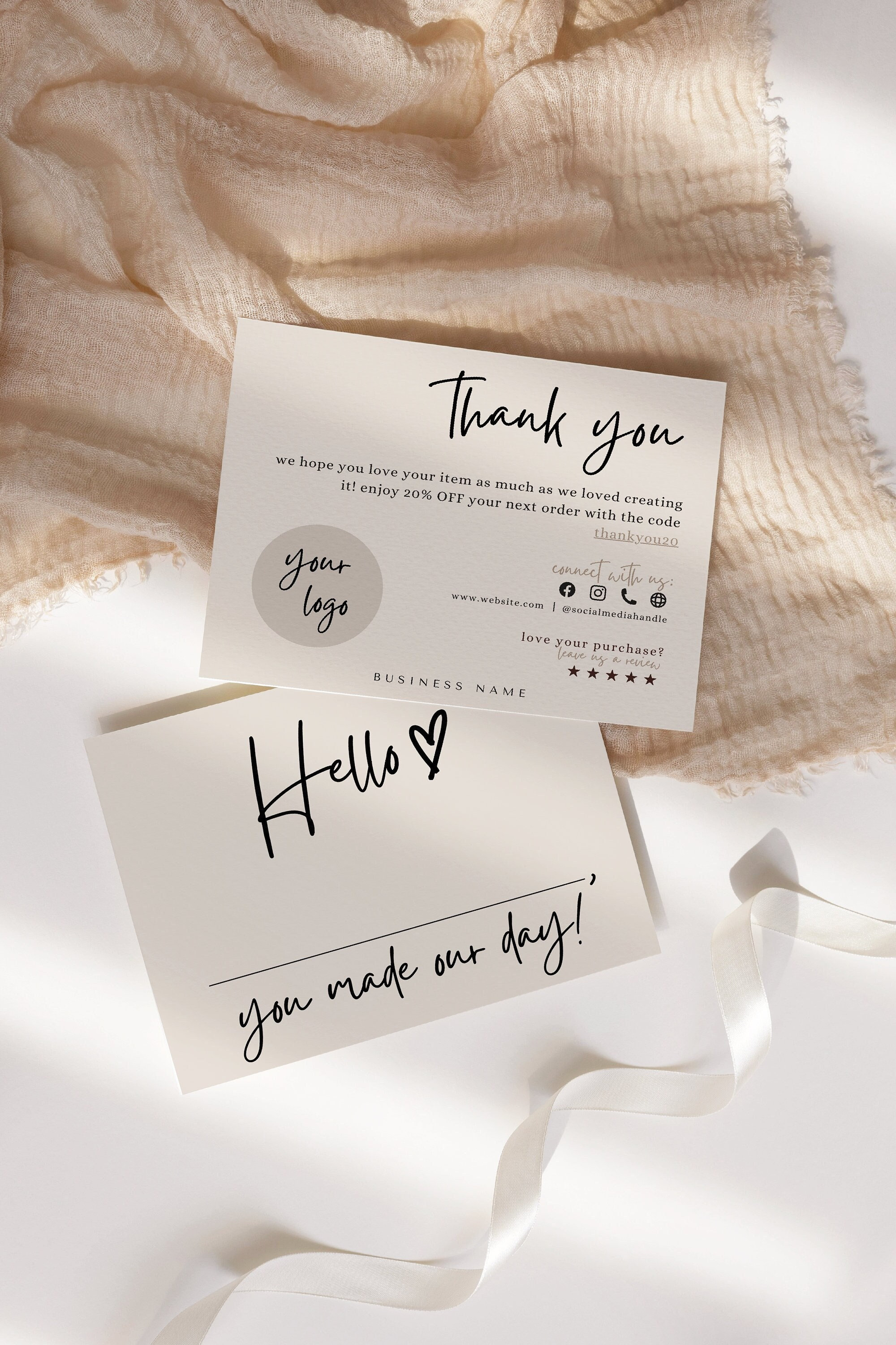 Thank you for your purchase cards - Etsy 日本