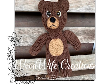 Amos Bear Knitting Machine Pattern (Digital Download)