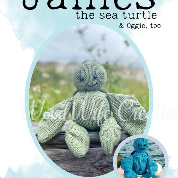 James and Oggie Sea Turtle PDF Knitting Machine Pattern