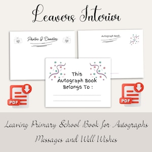 School Leavers Interior - Class of 2025 - Y6 Leavers Gift - Autograph Book - Book Interior