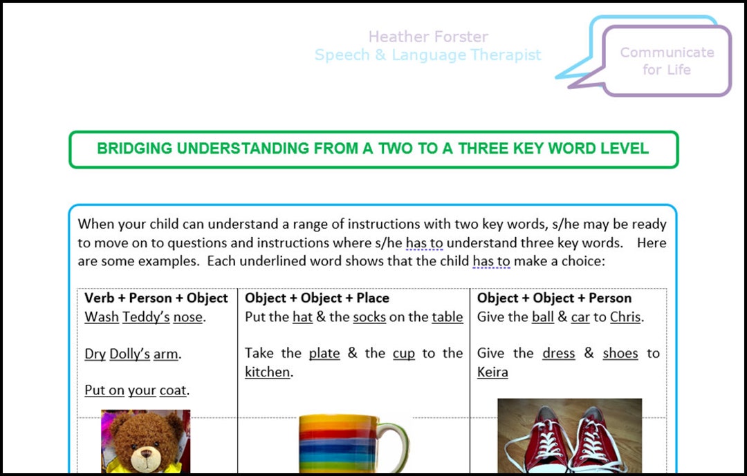 Speech & Language Therapy Activity and Information Sheets to Help Your ...