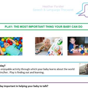 Activité et fiche d'information sur l'orthophonie pour aider à développer la communication de votre enfant : développement du jeu chez les bébés