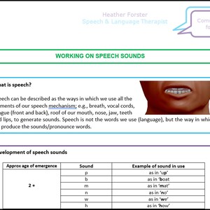 Speech & Language Therapy activity and information sheets to help develop your child&#39;s communication: help with speech sound difficulties