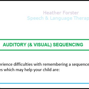 Fiches d'activité et d'information sur l'orthophonie pour aider à développer la communication de votre enfant : séquençage auditif (et visuel)