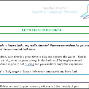 Speech & Language Therapy activity and information sheets to help develop your child&#39;s communication: developing understanding of bathing