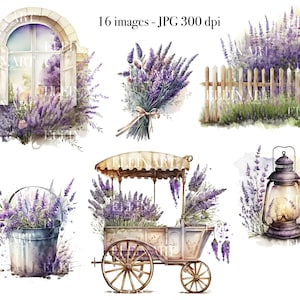 Watercolor Lavender Clipart, Watercolor Lavender, Floral Watercolor Clipart, Lavender Bouquets, Purple Flowers, Lavender Art Print