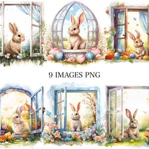 Easter Bunny Clipart, Watercolor Bunny PNG, Rabbit Clipart, Easter Clipart, Easter Bunny Bundle, Watercolor Rabbit PNG, Spring Bunny Clipart
