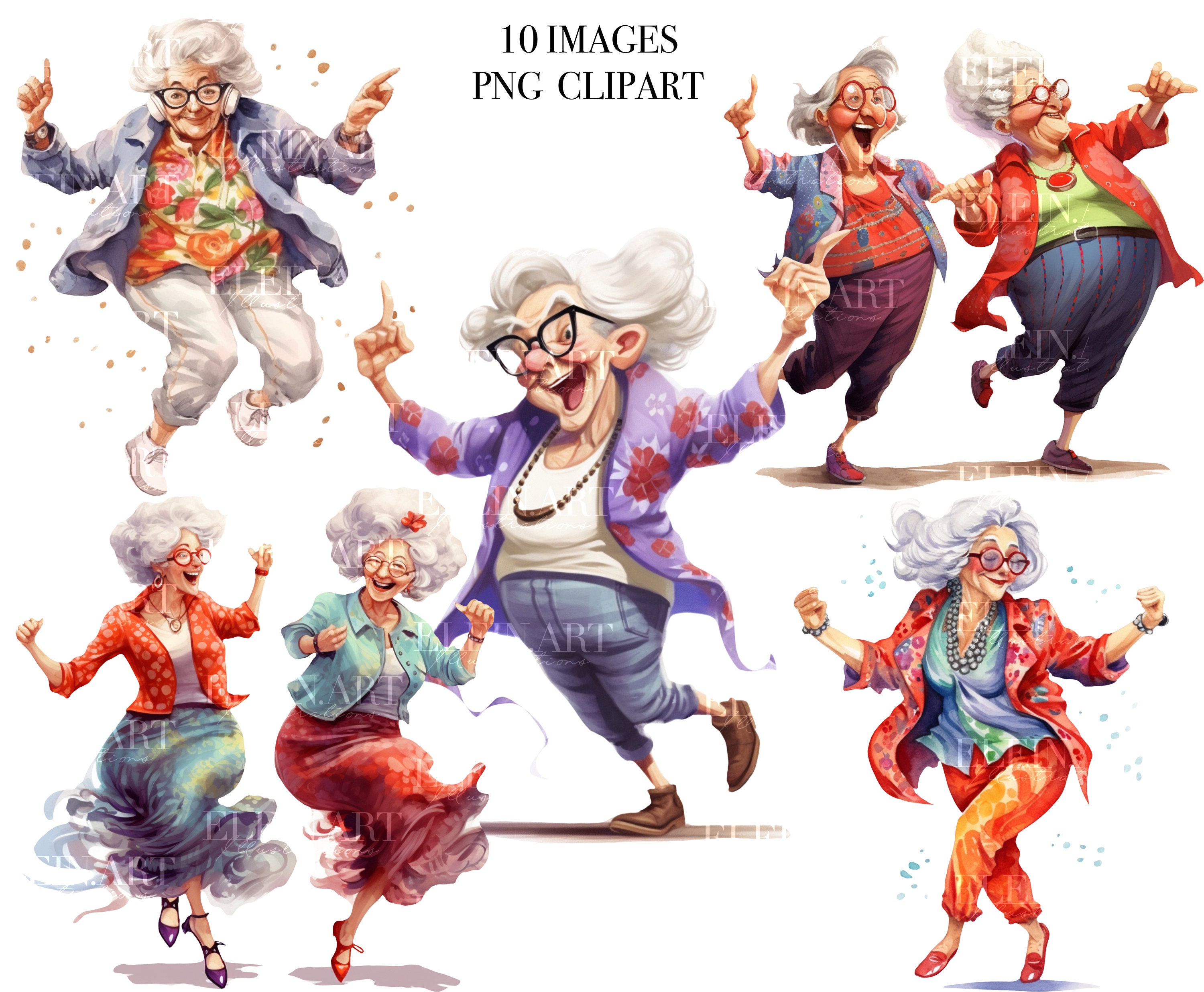 Old Ladies Clipart Old People Clipart Funny Old Ladies PNG - Etsy Canada