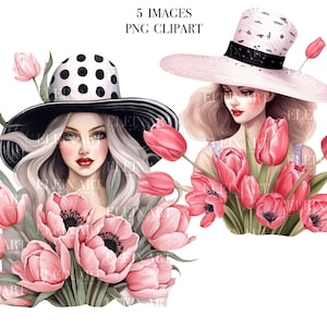 Clipart ragazza estate, acquerello ragazza, fiore ragazza PNG, illustrazione ragazza primavera, illustrazione moda ragazza, donne Clipart PNG, Lady Clipart