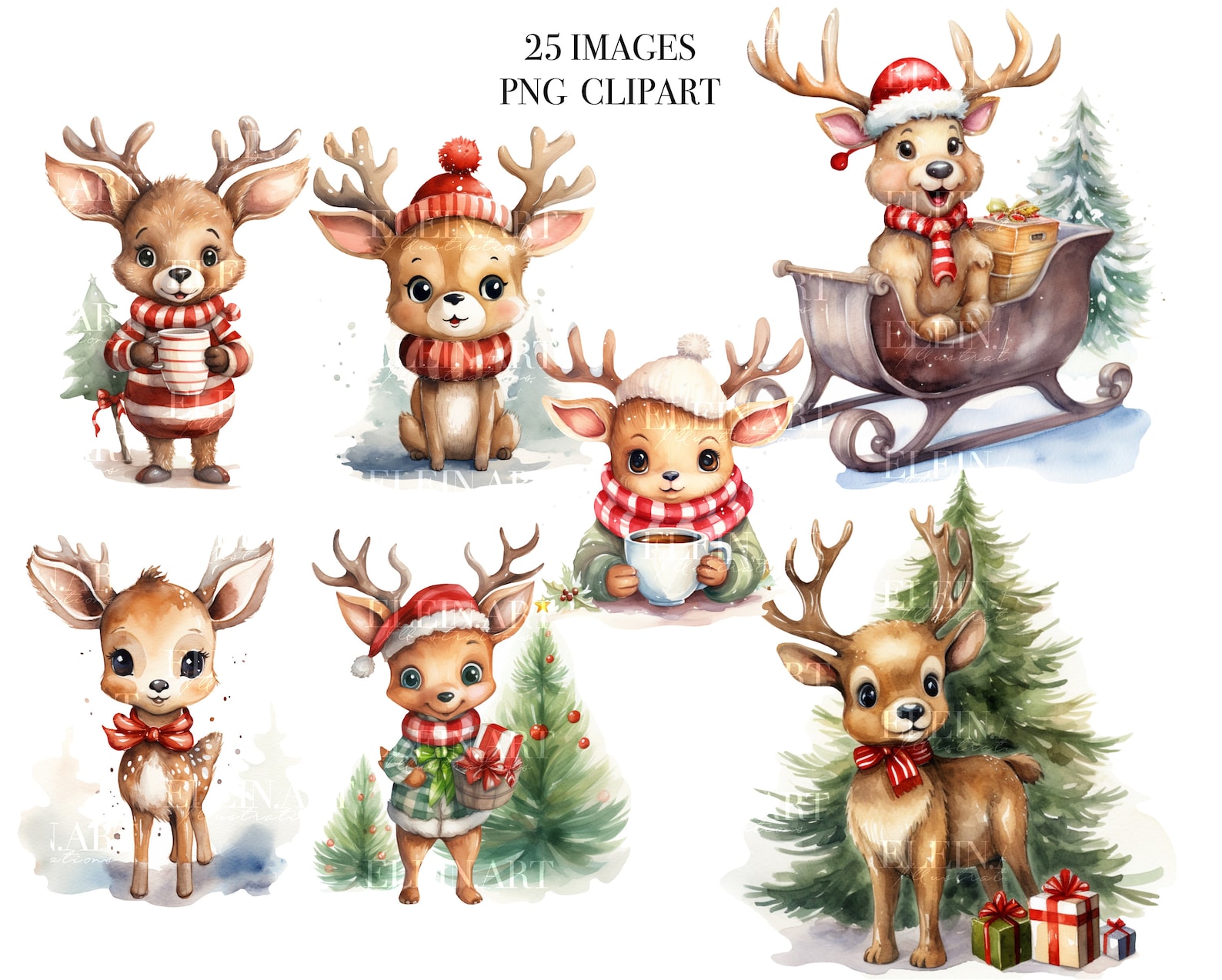 Christmas Reindeer PNG, Christmas Deer Clipart, Christmas Clipart ...