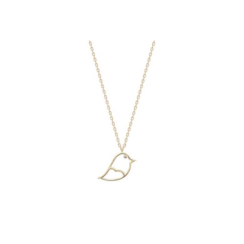 Philomel Bird Gold Plated 0.02 Carat Silver Diamond Necklace & Chain-Diamond Necklace with Certificate-Minimalist Necklace-Handmade Pendant shops