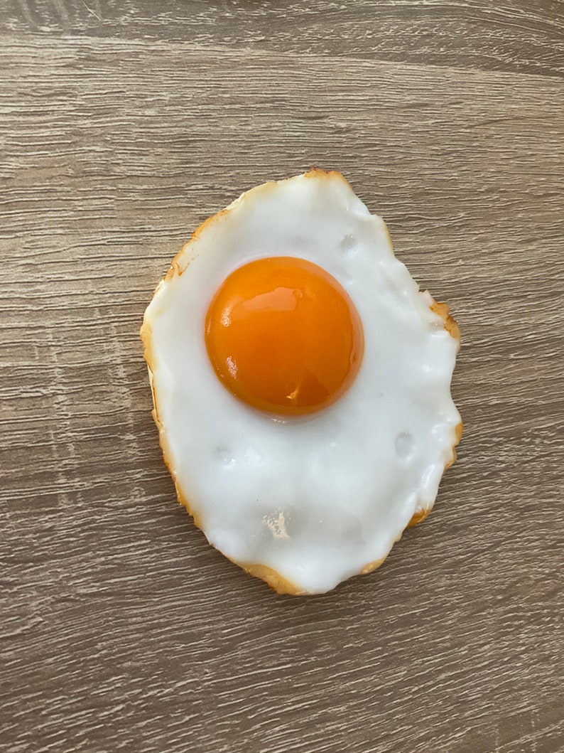 Sunny Side-Up Egg Magnet Large,Refrigerator Magnet,Fridge Magnets,Handmade,Miniature,Kitchen Decor,Kawaii,desk accessories,food magnets image 2