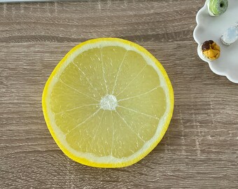 Grapefruit Coaster, Kawaii Kitchen Decor, Handmade