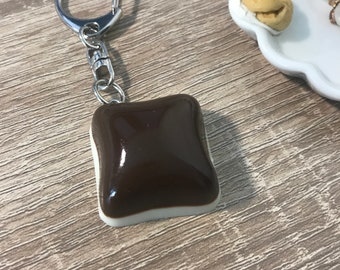 PORTE-CLÉS CHOCOLAT carré, Porte-clés CANDY Bar, Porte-clés Kawaii, Porte-clés alimentaire, Porte-clés esthétique faux alimentaire avec aimant en vinyle, Kawaii, mignon