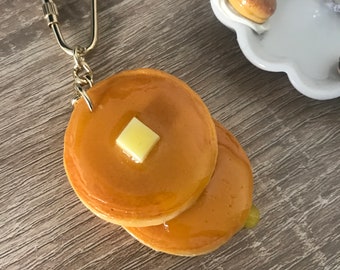 Pancake Keychain Honey+Kawaii keychain+cute keychain+unique gift+different gift+fun gift+for men+for friends+breakfast