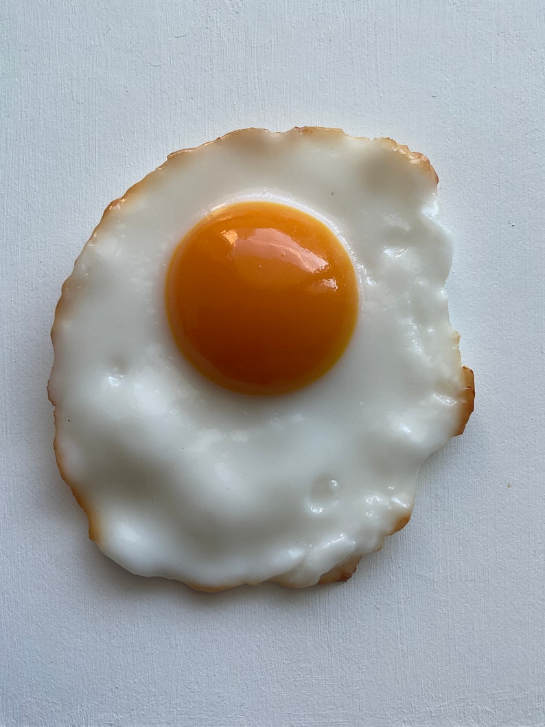 Sunny Side-Up Egg Magnet Large,Refrigerator Magnet,Fridge Magnets,Handmade,Miniature,Kitchen Decor,Kawaii,desk accessories,food magnets image 7