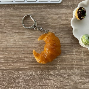 CROISSANT KEYCHAIN,BUTTER Keychain,Whimsical Keychain,Gift For Pastry Lovers,Kawaii keychain,cute keychain, handmade,college apartment decor