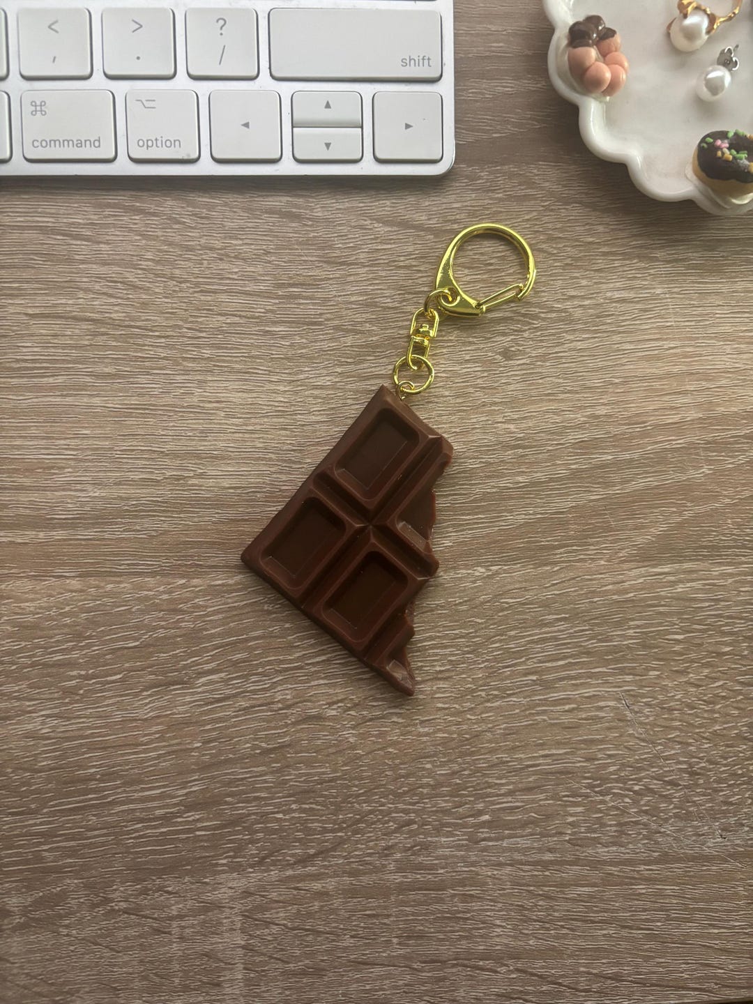 Key Chain Choco Chocolate Bar Keychain – Broken Style, Realistic Fake Food Keyring ...
