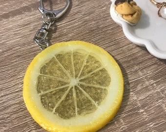 Lemon Keychain SLICE +Kawaii keychain+cute keychain+fruit keychain+unique gift+different gift+fun gift+sweet+made in Japan+exciting gift