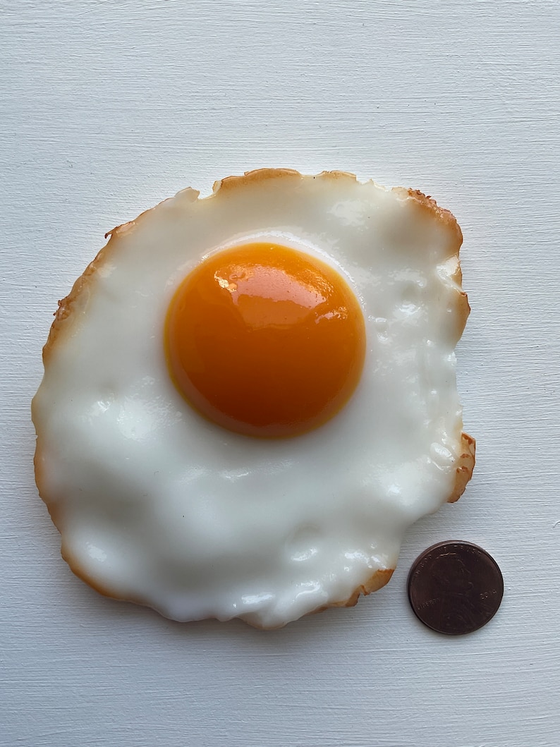 Sunny Side-Up Egg Magnet Large,Refrigerator Magnet,Fridge Magnets,Handmade,Miniature,Kitchen Decor,Kawaii,desk accessories,food magnets image 8