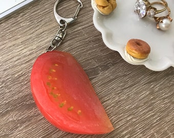 Tomato Keychain+Kawaii keychain+cute keychain+vegetable keychain+unique gift+different gift+fun gift+made in Japan+exciting gift+school