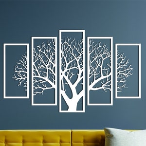 Tree of Life Metal Wall Art, Tree of Life 5Panels, Tree of Life Wall Decor, Living Room Wall Art, Oak Tree, Metal Wall Art, Metal Wall Decor