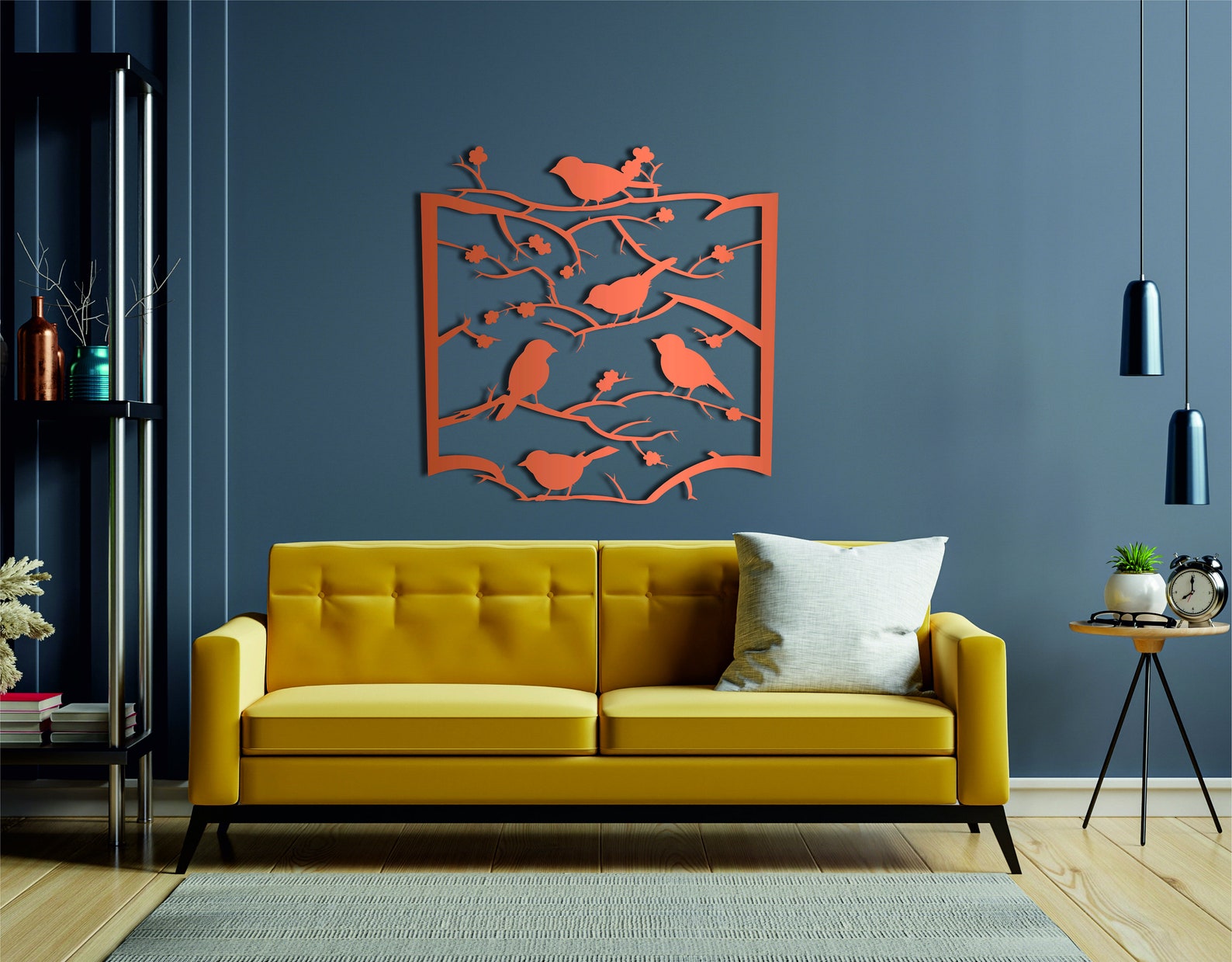 Birds Metal Wall Art, Birds Metal Wall Decor, Birds on Branch, Living Room Wall Art, Bedroom