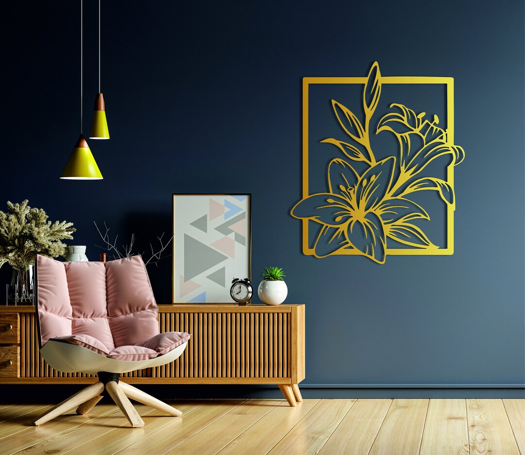 Lily Metal Wall Art, Lily Flower Wall Decor, Flower Wall Art, Floral ...